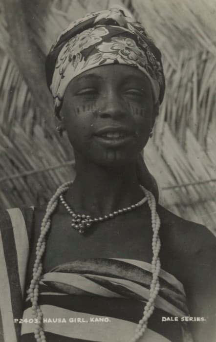 Studio postcard print, captioned in the negative: P.2403. Kano, 1959.
